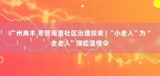 广州典丰 枣营南里社区治理探索 | “小老人”为“老老人”撑起温情伞