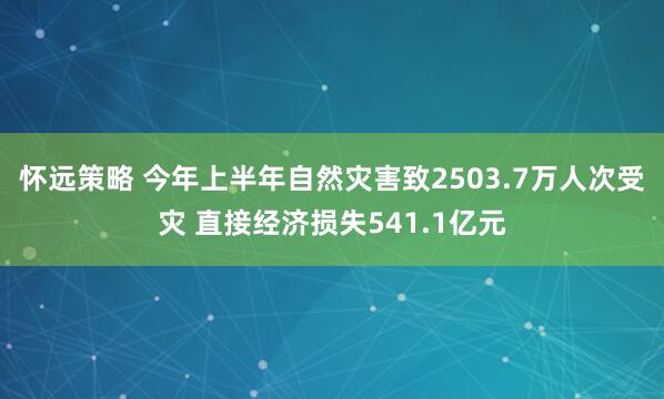 怀远策略 今年上半年自然灾害致2503.7万人次受灾 直接经济损失541.1亿元